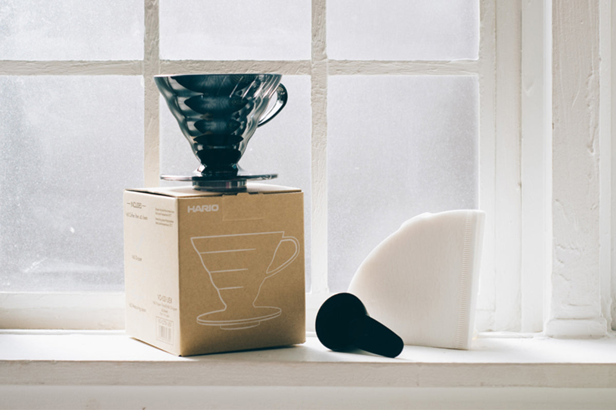 Hario siyah şeffaf dripper set 