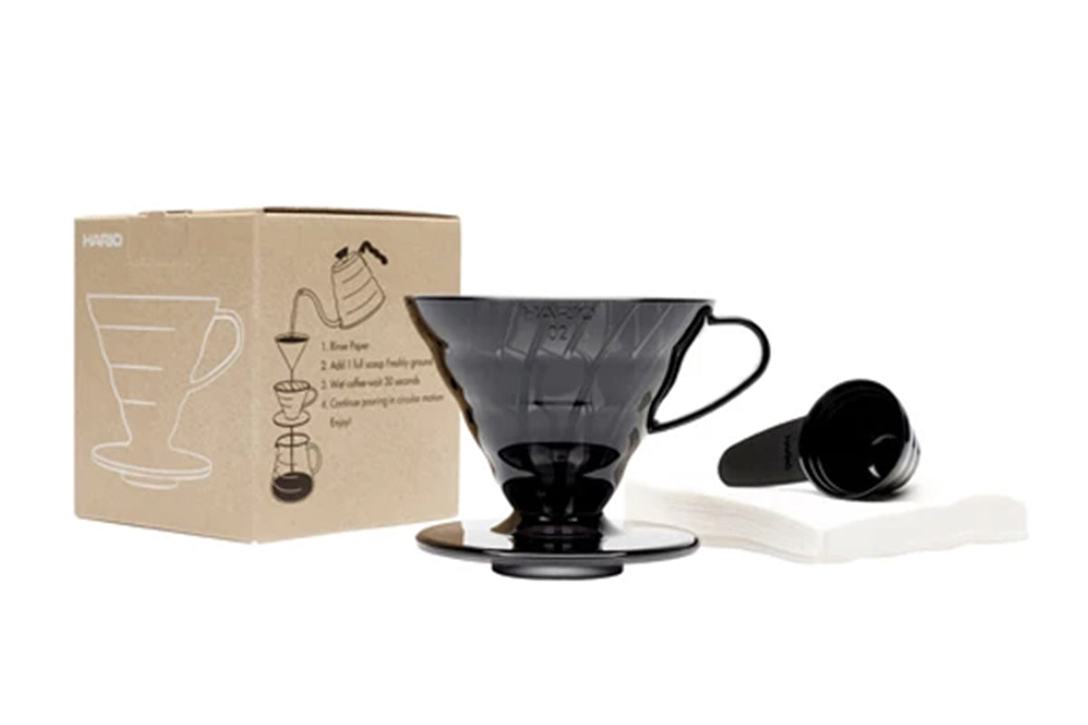 Hario siyah şeffaf dripper set 